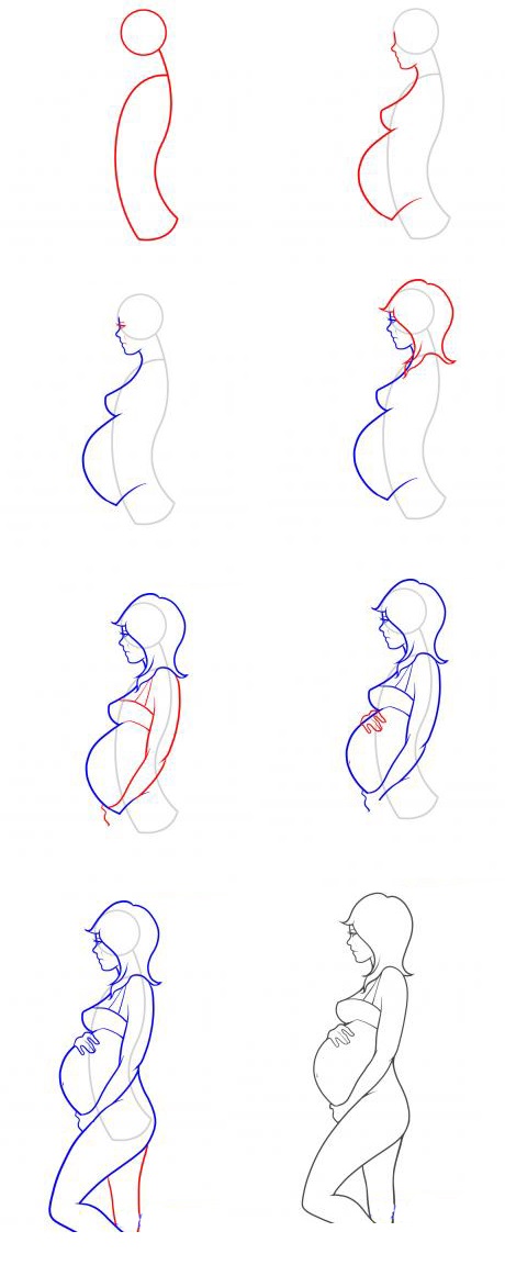 Как рисовать беременую женшину